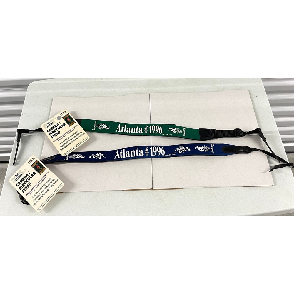 Vintage 1996 Atlanta Olympics Camera Binocular Straps Navy Blue NWT Tag Express